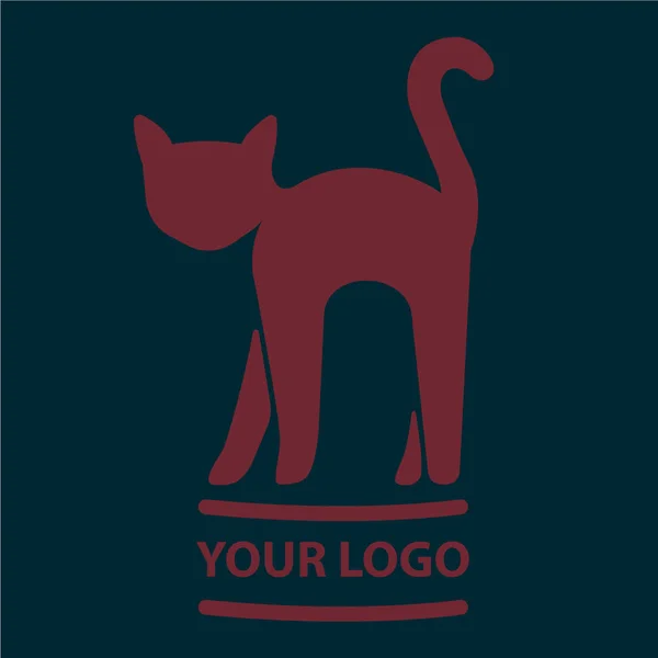 Cat Emblem Logo Vector — Stock Vector