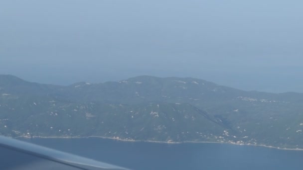 Vista Aerea Dell Isola Corfù Kerkyra Grecia Volare Aeromobile — Video Stock