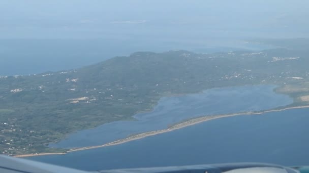 Вид Воздуха Корфу Лагуны Limni Korission Греция — стоковое видео