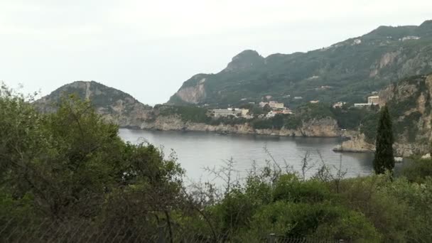 Costa Baía Liapades Paleokastritsa Ilha Corfu Grécia — Vídeo de Stock