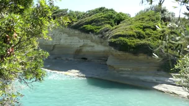 Canal Damour Rock Formation Sidari Lato Nord Dell Isola Corfù — Video Stock