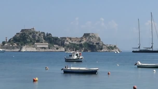 Corfu Town Corfu Greece June 2018 Harbor Corfu Town Greece — Stock Video