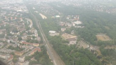 uçan Berlin ilçe pankow ve tegel (Almanya). Havadan görünümü.