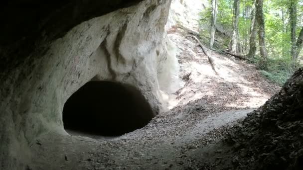 Návštěva Jeskyně Trass Brohltal Údolí Regionu Eifel Německu Dobývací Prostor — Stock video