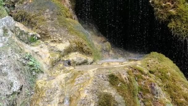 Cachoeira Travertino Dreinmuehlen Engl Três Usinas Nohn Região Vulcan Eifel — Vídeo de Stock