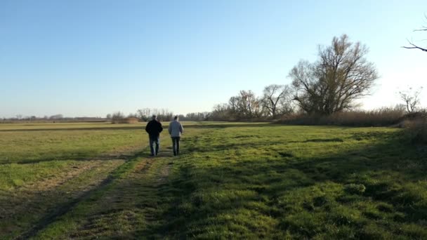 Paray Brandeburgo Alemania Noviembre 2018 Pareja Mayor Que Dar Paseo — Vídeos de Stock