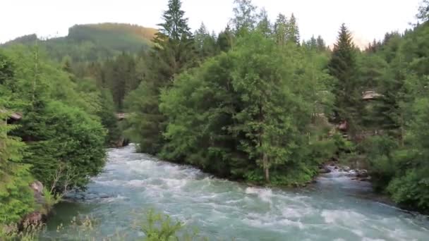 Gerlos Strömma Rinner Genom Europeiska Alperna Österrike Tirol — Stockvideo