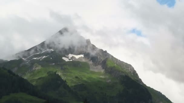 Tempo Nuvoloso Alpi Vetta Kirchspitze Tirolo Cambiamenti Climatici — Video Stock