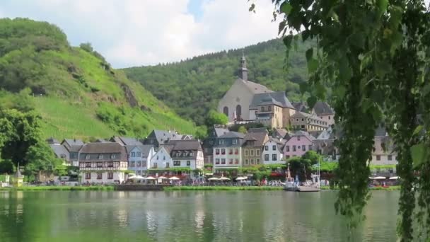 Beilstein Rhineland Palatinate Germany August 2019 Cityscape Beilstein Moselle River — Stock Video