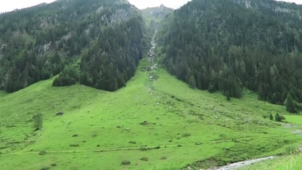 Geological Process Debris Avalanche Austrian Alps — Stockvideo