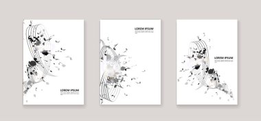 Arka plan - müzik. Tarafsız afişler, posterler, broşürler ve el ilanları için kapak. Vektör.