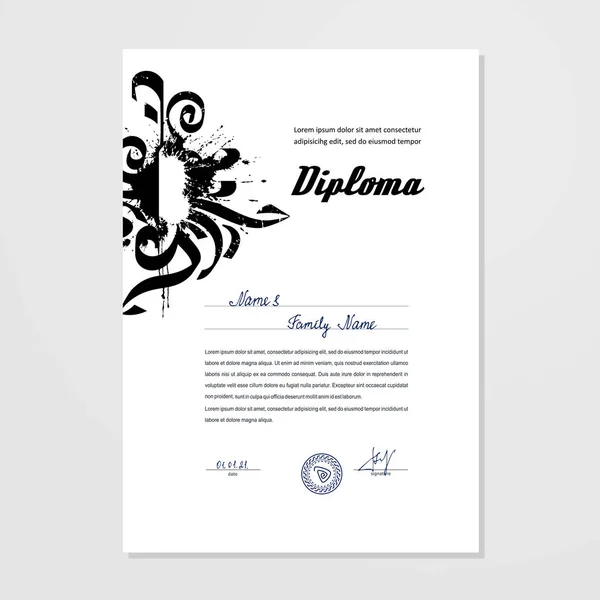 Certificate Diploma Design Template Vector — Stock Vector