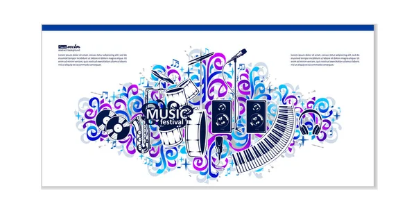 Composiciones Vectoriales Con Instrumentos Musicales Notas Gotas Pintura Elementos Graffiti — Archivo Imágenes Vectoriales