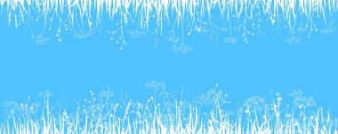 Doğa resim - arka plan ile yabani otlar. Vektör çizim.