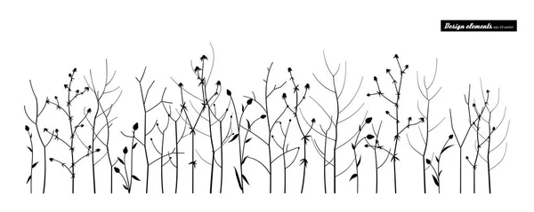 Meadow Grass Set Elements Design Vector Set Isolated White — Stock Vector