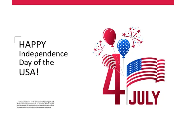 7 월 4 일-미국 독립 기념일 — 스톡 벡터