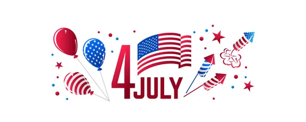 7 月 4 日-米国の独立記念日 — ストックベクタ