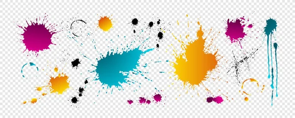 Color blots with drops — Stock Vector