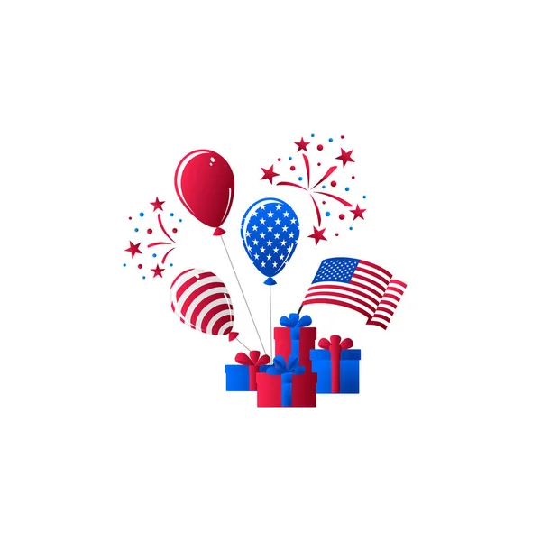 4 juillet - Fête de l'indépendance des États-Unis — Image vectorielle