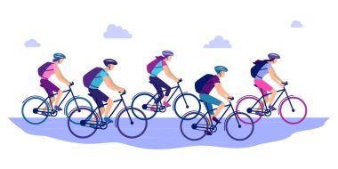 insanlar bisiklet sürmek.