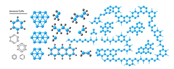 Chimie. Formules d'éléments chimiques, molécules . — Image vectorielle