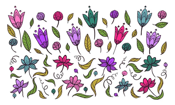 Набор элементов для дизайна - цветы — стоковый вектор