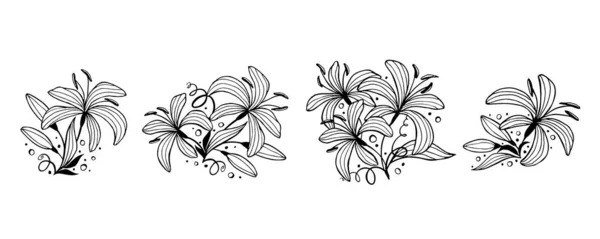 Ensemble de compositions florales . — Image vectorielle