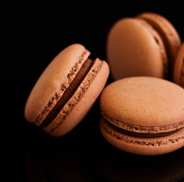 Fransız pasta makaron. Seçici odak.