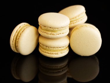 Fransız pasta makaron. Seçici odak.