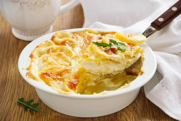 Baked Potato Dauphinois Plate — Stock Photo, Image