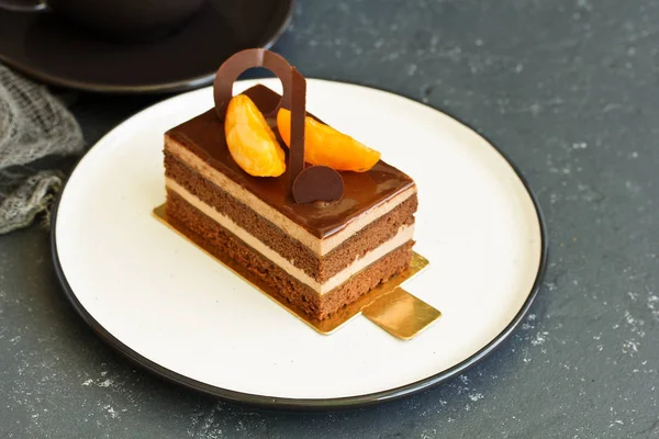 Кусок Вкусного Шоколадного Торта — стоковое фото