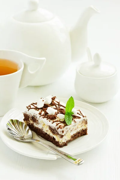 Pastel Chocolate Con Caramelo Nueces — Foto de Stock