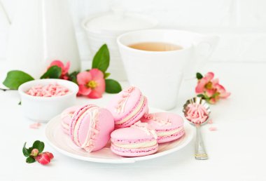 Fransız pasta makaron. Seçici odak.