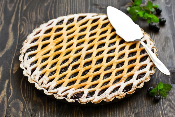 Freshly Baked Homemade Blueberry Pie — Stock Photo, Image