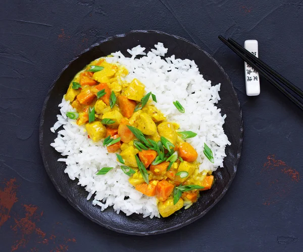 Curry Mit Huhn Und Kürbis — Stockfoto