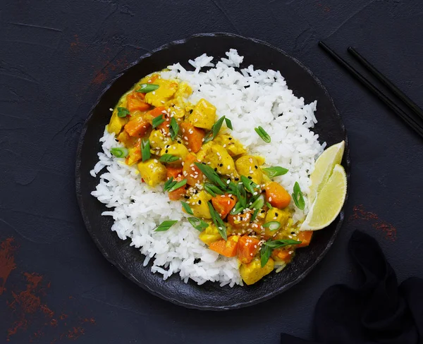 Curry Mit Huhn Und Kürbis — Stockfoto