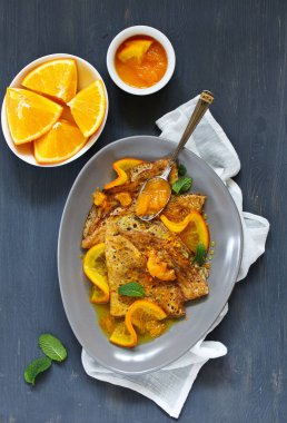 Krep Suzette portakal ve nane ile