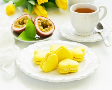 Fransız pasta macarons. Seçici odak.