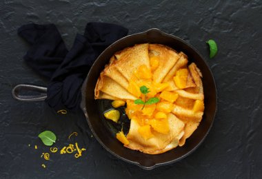 Krep Suzette portakal ve nane ile