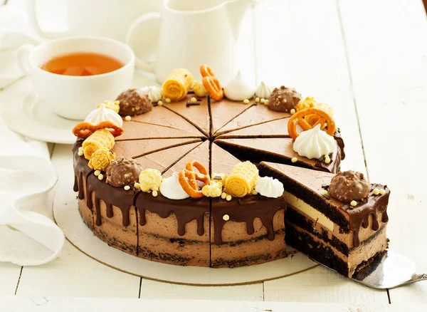 Gâteau Chocolat Focus Sélectif — Photo