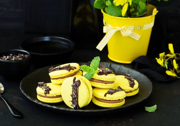 Fransız Pasta Macarons Seçici Odak — Stok fotoğraf