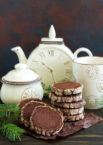 Christmas Sugar Chocolate Biscuits — Stock Photo, Image