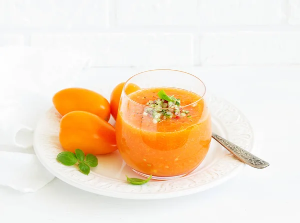 Spanish Tomato Soup Gazpacho Yellow Tomatoes — Stock Photo, Image