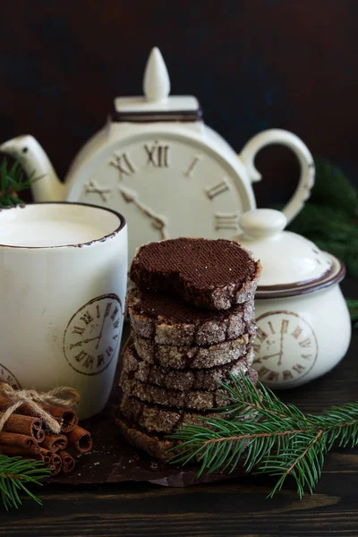 クリスマス シュガー チョコレート ビスケット — ストック写真