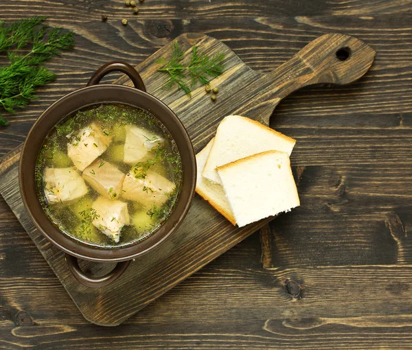 Sopa Pescado Con Ingredientes Especias Para Cocinar —  Fotos de Stock