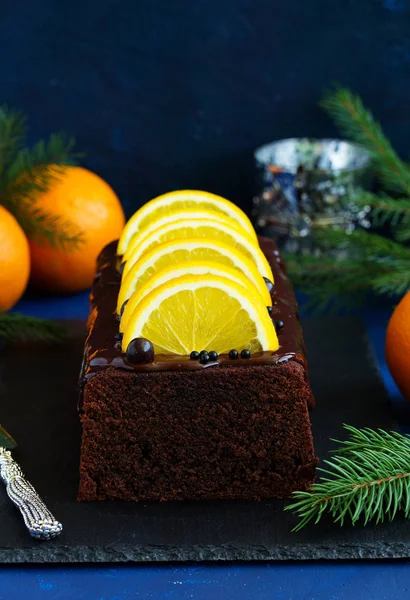 Pastel Chocolate Naranja Navidad —  Fotos de Stock
