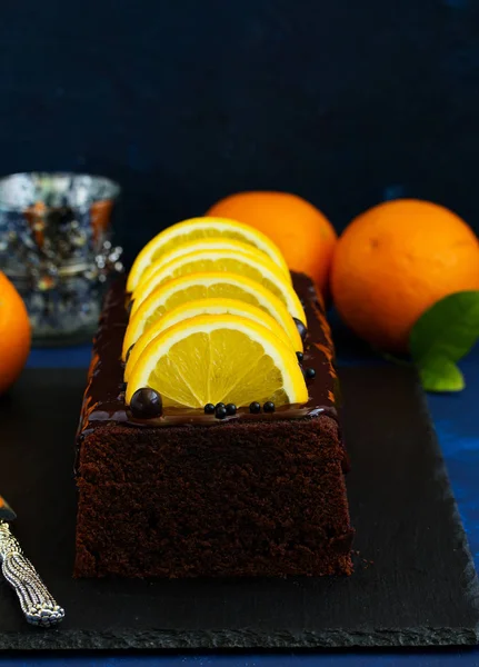 クリスマス チョコレート オレンジ ケーキ — ストック写真