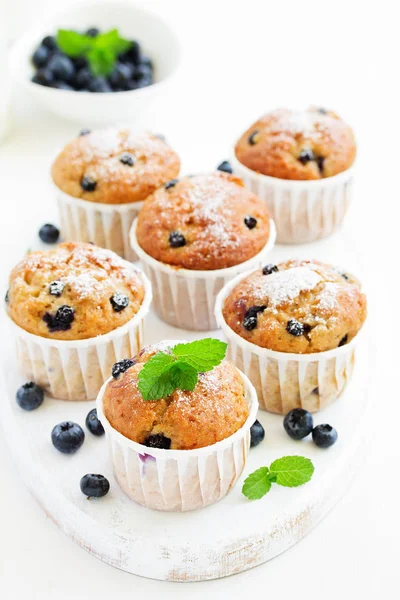Oat Muffins Blueberries Dark Background — Stock Photo, Image