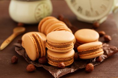 Fransız pasta makaron. Seçici odak.