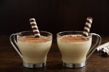 Lezzetli tatlı kahve ve krem.